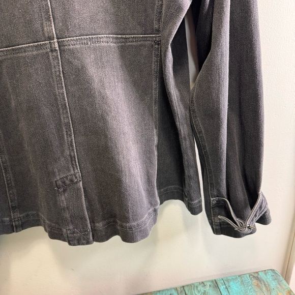 Coldwater Creek Faded Black Snap Button Down Denim Jean Jacket Size Large - Picture 9 of 13